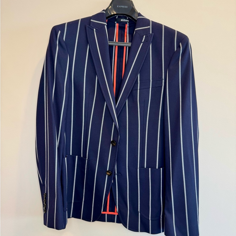 NWT Murano Men's Navy with White Stripes Blazer, Size M